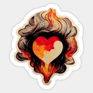 My heart burns for you Sticker